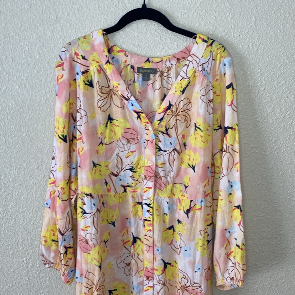 NWT Style & Co Floral Button-Down Dress Size 1X - Picture 5 of 14